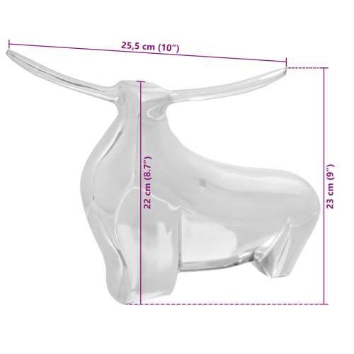 Skulptura bika Srebrna 37x44x17 cm Aluminium Cijena