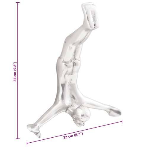 Skulptura Srebrna 22x8x25 cm Aluminijski Padajući Čovjek Cijena