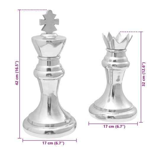 Šahovske skulpture 2 kom Srebrni Aluminij Cijena