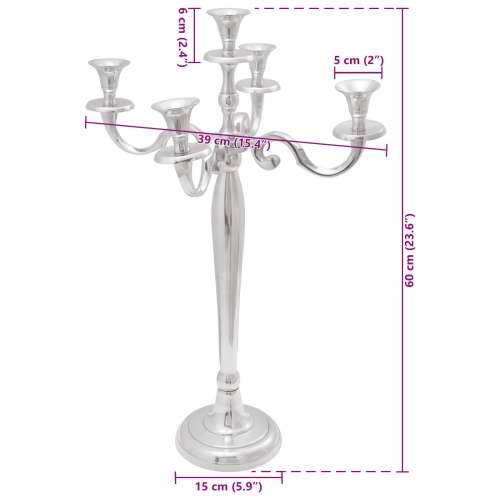 svijećnjak srebrni 39x39x60 cm aluminij Cijena