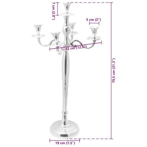 svijećnjak Srebrni 32x32x79.5 cm Aluminij Cijena