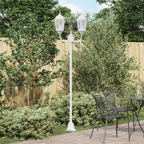 Stalak za vrtne lampe 2-lampe E27 Bijela 220 cm Aluminij Cijena