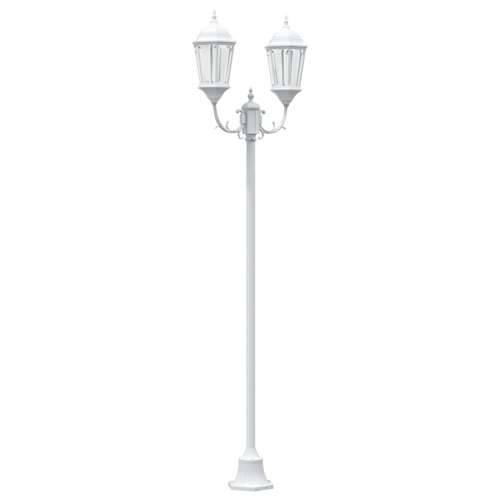 Stalak za vrtne lampe 2-lampe E27 Bijela 220 cm Aluminij Cijena
