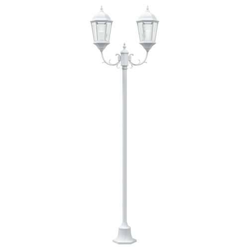Stalak za vrtne lampe 2-lampe E27 Bijela 220 cm Aluminij Cijena