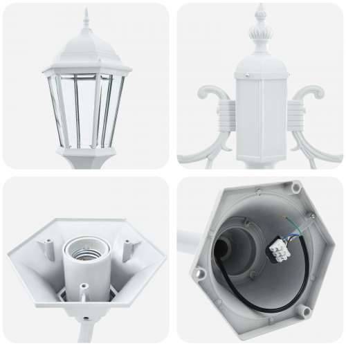 Stalak za vrtne lampe 2-lampe E27 Bijela 220 cm Aluminij Cijena