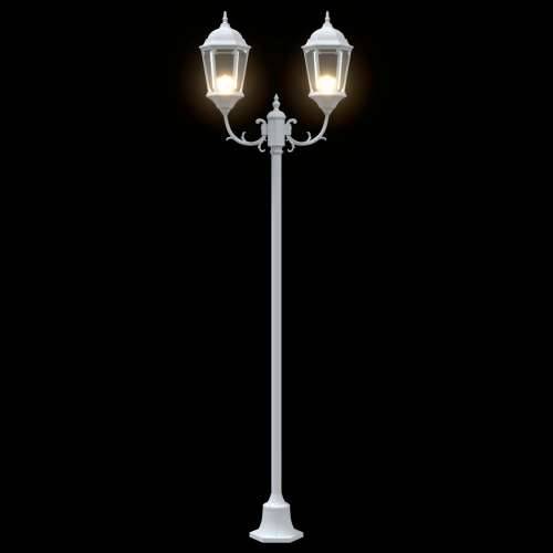 Stalak za vrtne lampe 2-lampe E27 Bijela 220 cm Aluminij Cijena