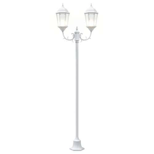 Stalak za vrtne lampe 2-lampe E27 Bijela 220 cm Aluminij Cijena