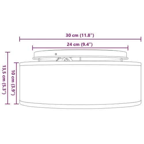 Stropna lampa Ugradna Crna Ø 30 cm Tekstil E27 Cijena