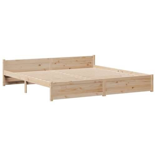 Krevet s regalom za knjige bez madraca 180x200 cm od borovine - Prirodna 180 x 200 cm Cijena