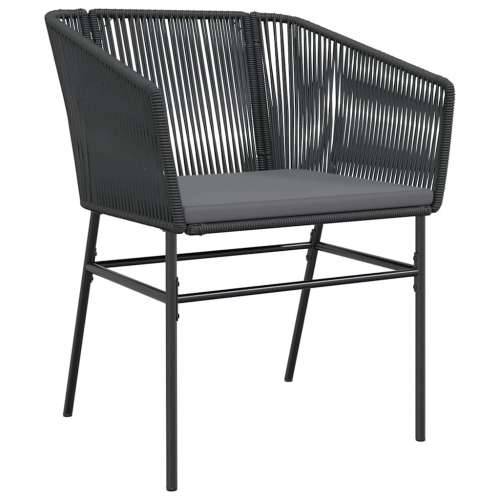 Vrtna garnitura - 3-dijelni vrtni blagovaonski set s jastucima od crnog - Crna 80 x 80 x 74 cm 2 Cijena