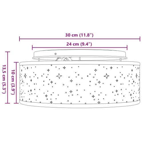 Stropna Lampa s Lampe s Zvjezdicama Siva Ø 30 cm Tkanina E27 Cijena