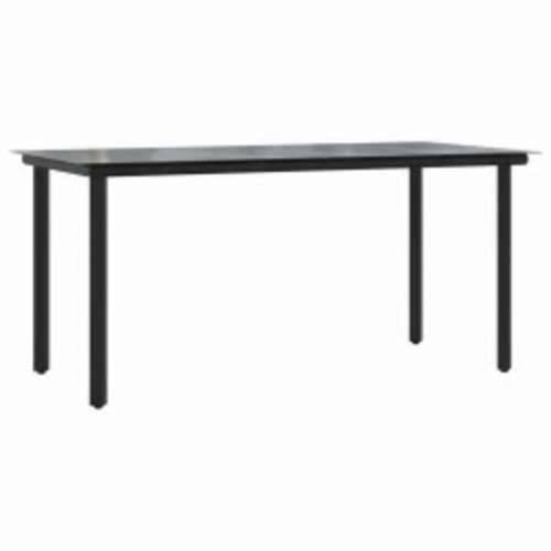 Vrtna garnitura - 7-dijelni vrtni blagovaonski set s jastucima, crno - Crna i tamno siva 160 x 80 x 74 cm 6 Cijena