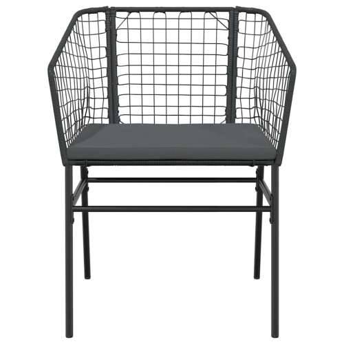 Vrtna garnitura - 7-dijelni vrtni blagovaonski set s jastucima, crno - Crna i tamno siva 160 x 80 x 74 cm 6 Cijena