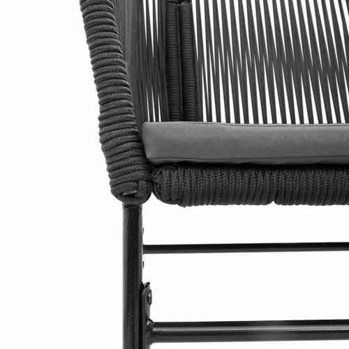 Vrtna garnitura - 7-dijelni vrtni blagovaonski set s jastucima, crno - Crna 160 x 80 x 74 cm 6 Cijena