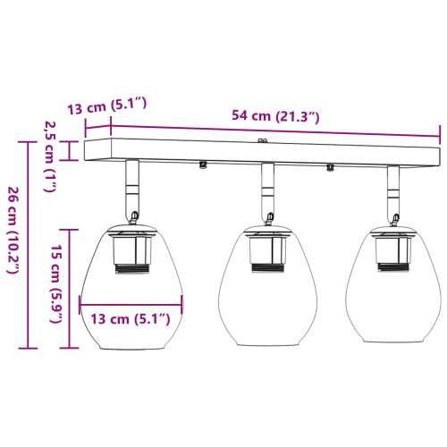 stropne lampe s podesivim staklenim sjenilom u antracitu, E27 Cijena