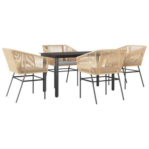 Vrtna garnitura - 5-dijelni vrtni blagovaonski set s jastucima poliratan i staklo - Smeđa 140 x 70 x 74 cm 4 Cijena