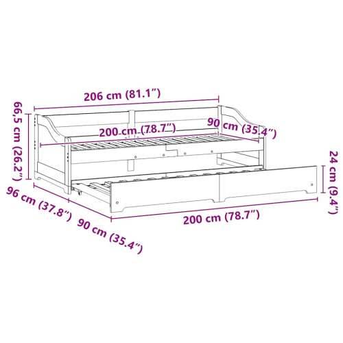 Krevet na rasklapanje bez madraca IRUN bijeli 90x200 cm - Bijela Cijena