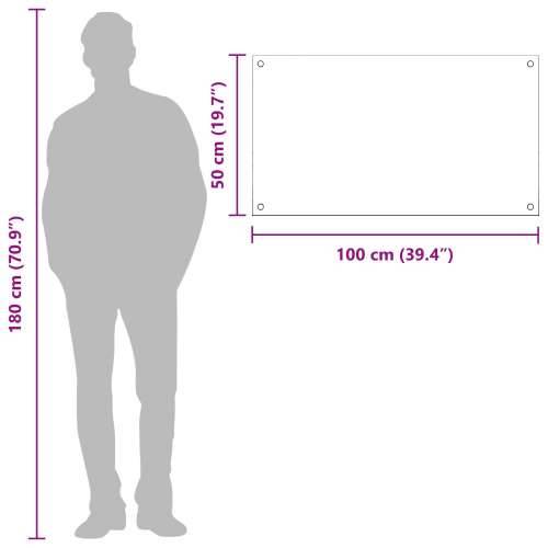 Kuhinjska pozadina Tamno siva 100x50x0,6 cm Kaljeno staklo Cijena