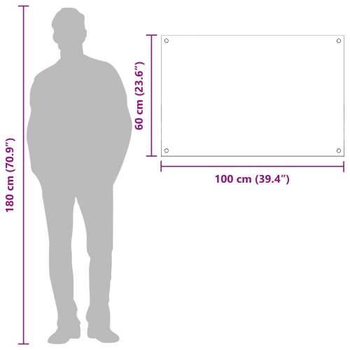 Kuhinjska pregrada tamno siva 100x60x0,6 cm kaljeno staklo Cijena