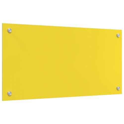 Kuhinjski Zaslon Žuti 80x40x0,6 cm Staklo izdržljivo na udarce Cijena