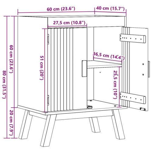Kupaonski ormar 114x43x73,5 cm od čvrstog bora Cijena