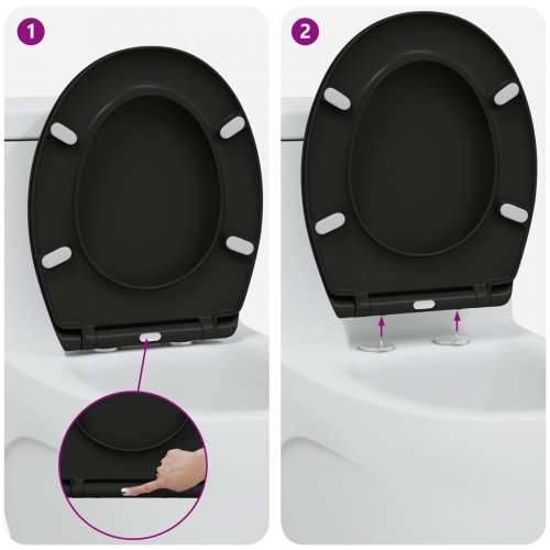Brzo Otpuštanje WC daske s Tihim Zatvaranjem Duroplast Crna Cijena