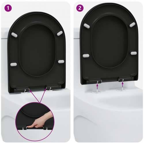 WC sjedalo s brzim otpuštanjem i mekim zatvaranjem Duroplast Crna Cijena
