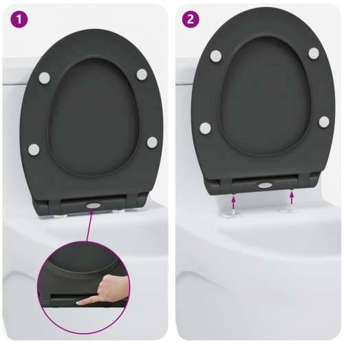 Brzo otpuštanje WC školjke s mekim zatvaranjem Duroplast Antracit Cijena