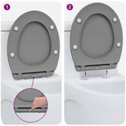 Brzo Oslobađanje WC Daska s Mekanim Zatvaranjem Duroplast Siva Cijena