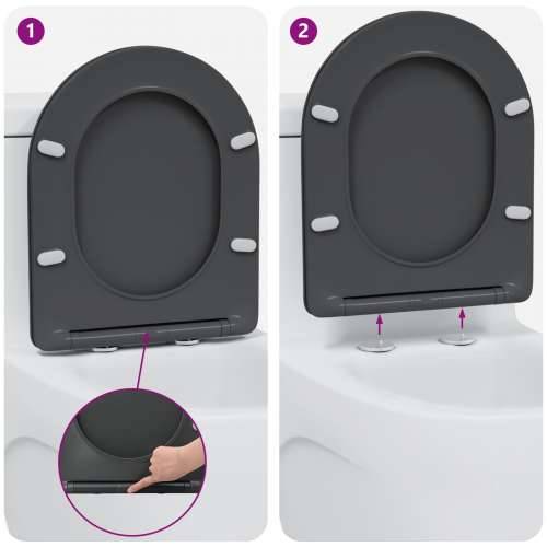 Brzo otpuštanje WC sjedala s mekim zatvaranjem Duroplast Antracit Cijena