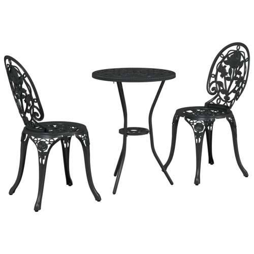 3-dijelni vrtni bistro set crni lijevani aluminij Cijena