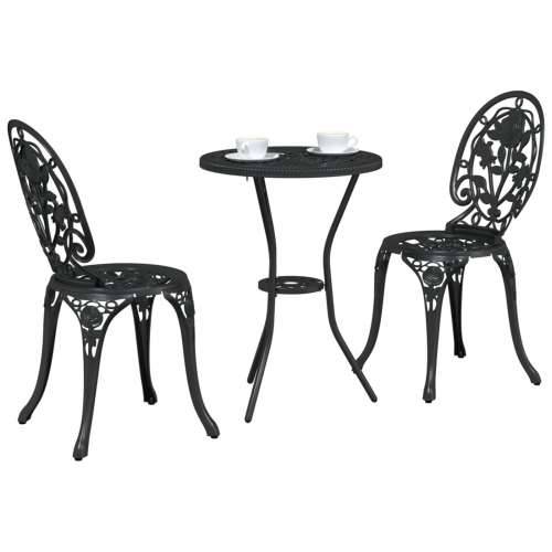 3-dijelni vrtni bistro set crni lijevani aluminij Cijena