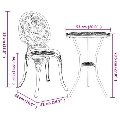 3-dijelni vrtni bistro set crni lijevani aluminij Cijena