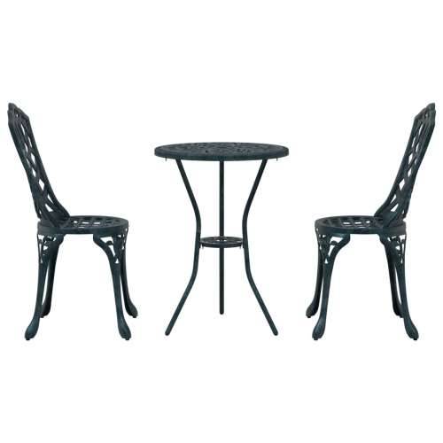 3-dijelni vrtni bistro set zelene boje od lijevanog aluminija Cijena