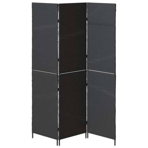 Pregrada za prostor 3 panela Sklopiva Crna 146x180 cm Poliratan Cijena