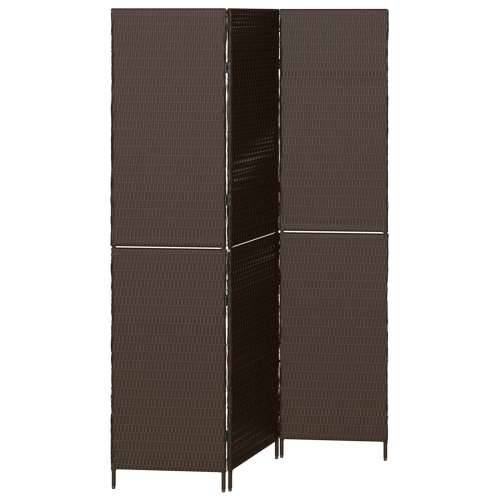 Pregrada za prostor 3 panela sklopiva smeđa 146x180 cm poli ratan Cijena