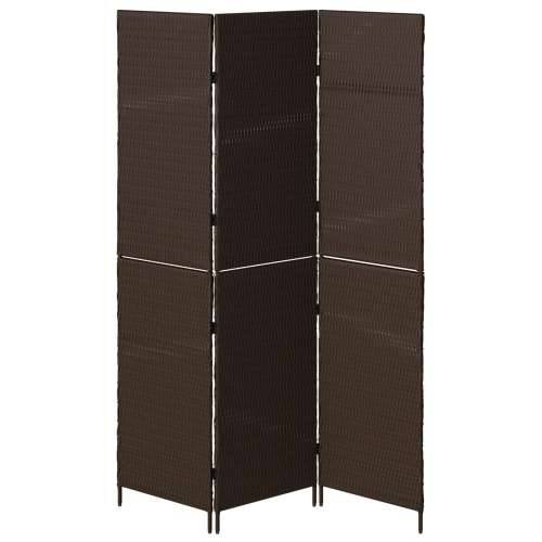 Pregrada za prostor 3 panela sklopiva smeđa 146x180 cm poli ratan Cijena
