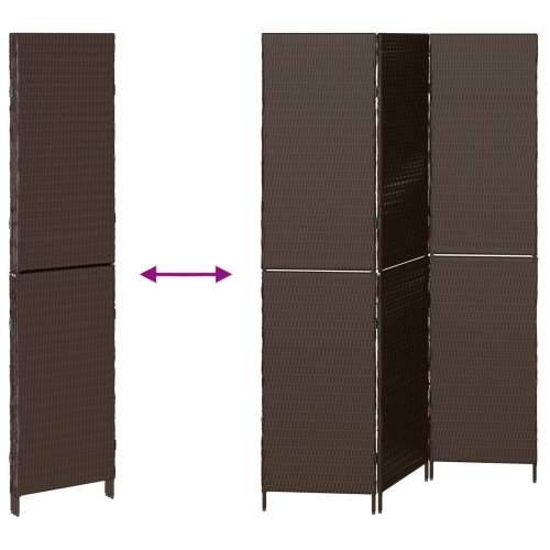 Pregrada za prostor 3 panela sklopiva smeđa 146x180 cm poli ratan Cijena