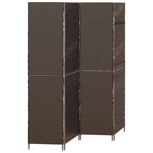 Pregrada za prostor 4 panela Sklopiva Smeđa 195x180 cm Poliratan Cijena
