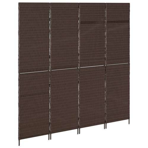 Pregrada za prostor 4 panela Sklopiva Smeđa 195x180 cm Poliratan Cijena