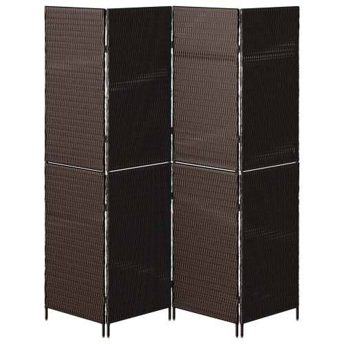 Pregrada za prostor 4 panela Sklopiva Smeđa 195x180 cm Poliratan Cijena
