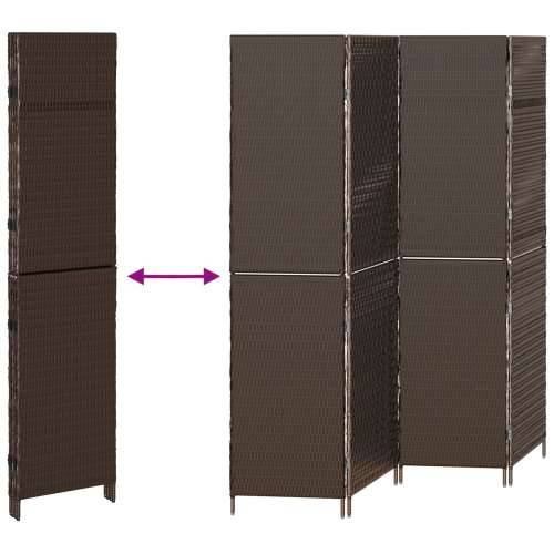 Pregrada za prostor 4 panela Sklopiva Smeđa 195x180 cm Poliratan Cijena