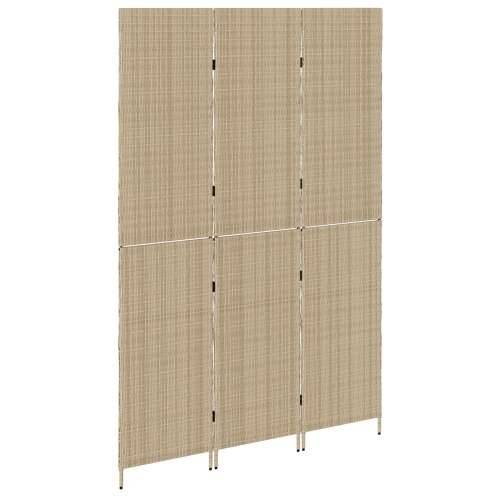 Pregrada za prostor 3 panela Sklopiva Bež 146x200 cm Polietilen Ratan Cijena