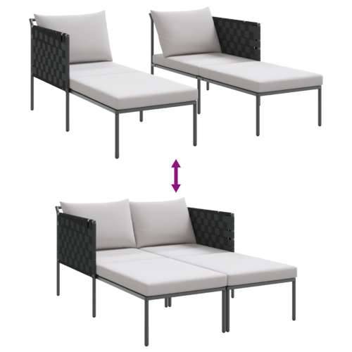Ležaljka s jastucima za 2 osobe antracit 115x153x69,5 cm čelik Cijena