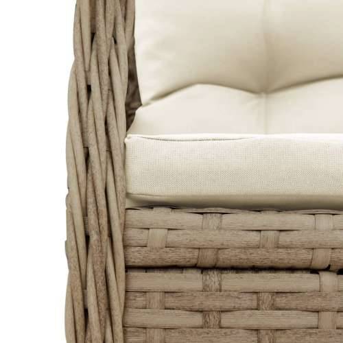 Vrtna garnitura - 9-dijelni vrtni blagovaonski set od poliratana s jastucima bež - bež i krem ​​bijela 200 x 100 x 74 cm 8 Cijena