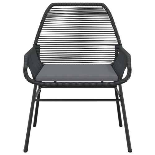 Vrtna garnitura - 3-dijelni vrtni blagovaonski set s jastucima od crnog - Crna 80 x 80 x 74 cm 2 Cijena