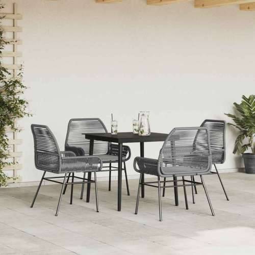 Vrtna garnitura - 5-dijelni vrtni blagovaonski set s jastucima poliratan i staklo - Siva 80 x 80 x 74 cm 4 Cijena