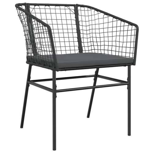 Vrtna garnitura - 5-dijelni vrtni blagovaonski set s jastucima od crnog - Crna 80 x 80 x 74 cm Da 4 Cijena