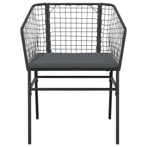 Vrtna garnitura - 5-dijelni vrtni blagovaonski set s jastucima od crnog - Crna 80 x 80 x 74 cm Da 4 Cijena