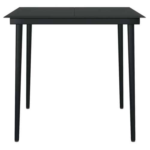 Vrtna garnitura - 5-dijelni vrtni blagovaonski set s jastucima od crnog - Crna 80 x 80 x 74 cm 4 Cijena